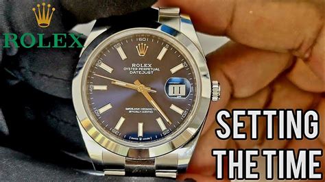 rolex oyster perpetual adjust time